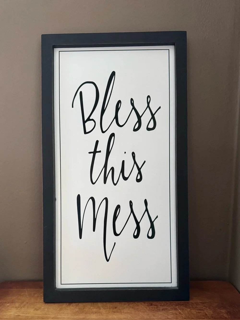 ‘Bless This Mess’ Black Framed Wall Sign - Home Wall Decor